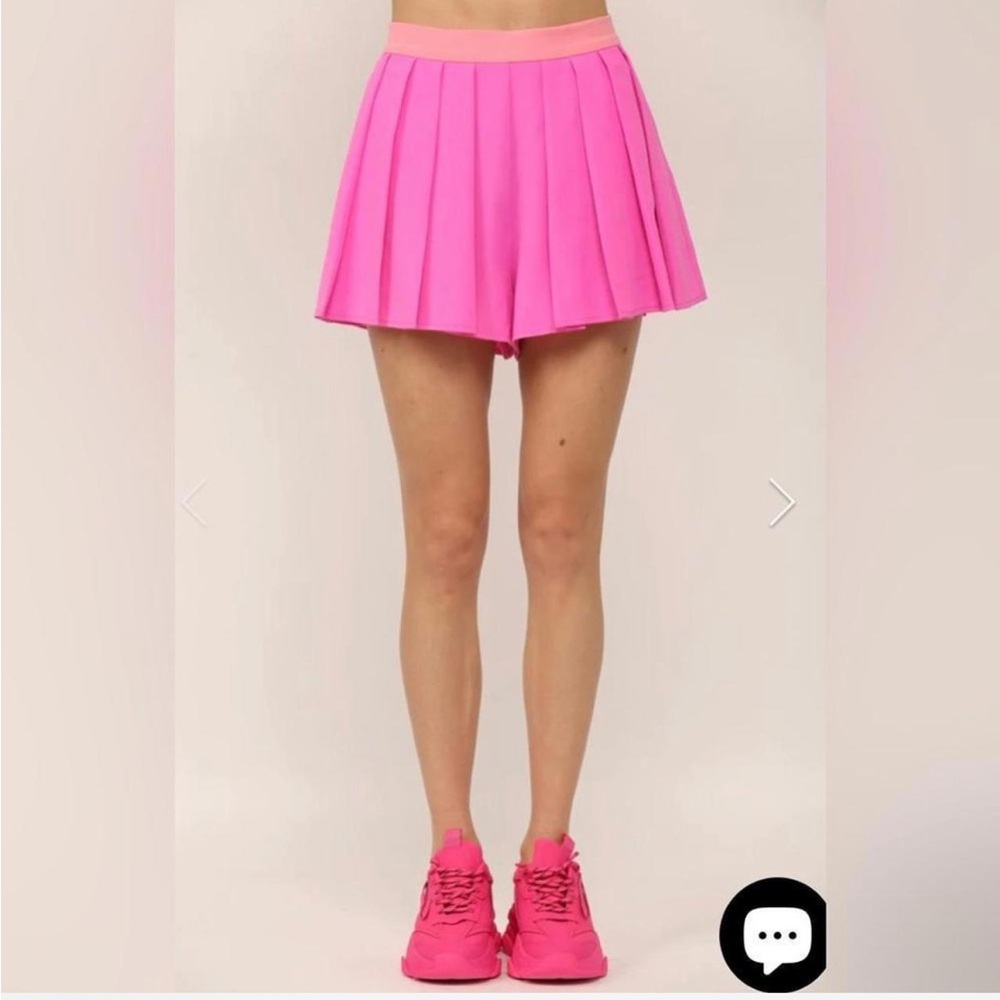 Love Fate Destiny Hot Pink Pleated Shorts